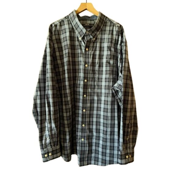Izod Other - Men's Big and Tall 3XLT Izod Button Down Dress Shirt Blue White Plaid
